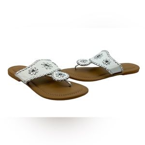 New - Olivia Miller Vercelli Woman's Circle Whip Stitch Sandals Flip Flop Sz 10